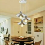 3 Head Chrome Pendant Light with E27 Sockets – Modern Ceiling Lamp
