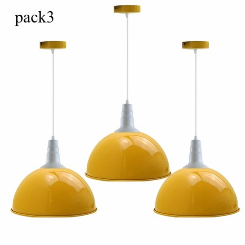 Yellow Retro Pendant Light – 3 Pack Adjustable Hanging Fixtures