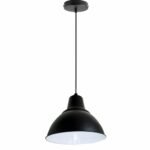 Modern Vintage Pendant Light in Black Metal Finish