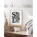 Smashed It – Tennis Wall Art Print – Motivational Sports Decor for Game Rooms