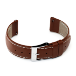 Chestnut Leather Watch Strap with Silver Gloss Stainless Steel Fittings